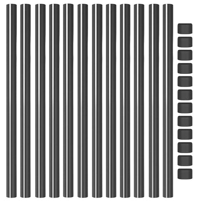 Hekpalen 12 pcs Grijs 90 cm Poedergecoat staal