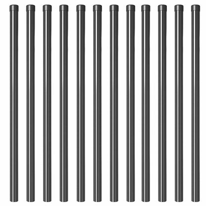 Hekpalen 12 pcs Grijs 110 cm Poedergecoat staal