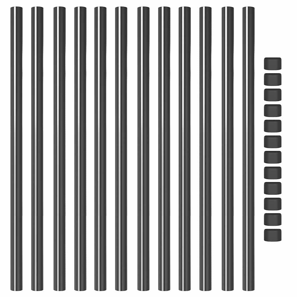 Hekpalen 12 pcs Grijs 120 cm Poedergecoat staal