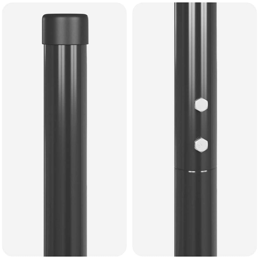 Hekpalen 2 pcs Grijs 130 cm Poedergecoat staal