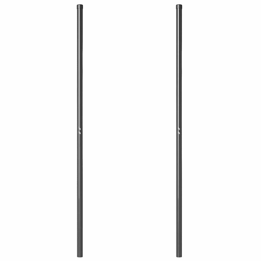 Hekpalen 2 pcs Grijs 160 cm Poedergecoat staal