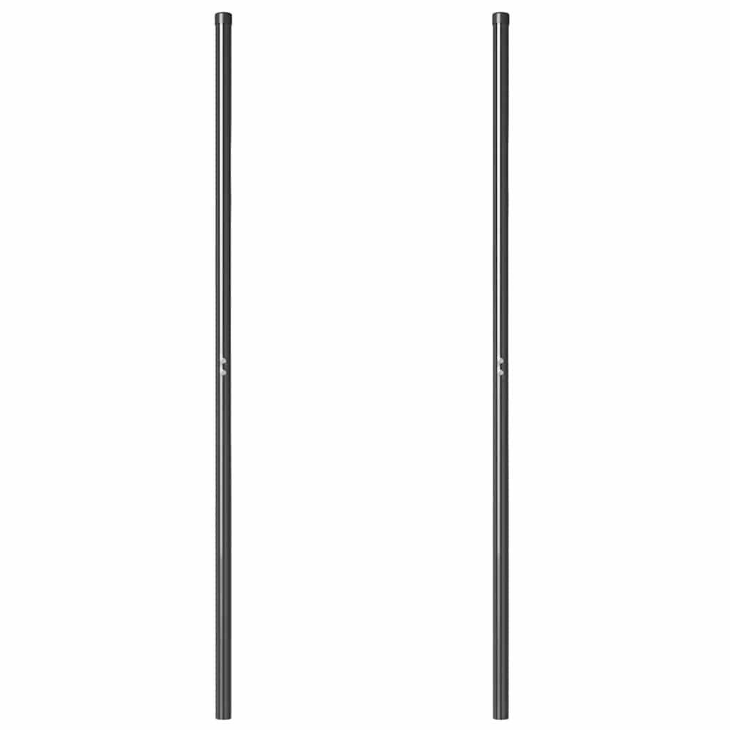Hekpalen 2 pcs Grijs 200 cm Poedergecoat staal