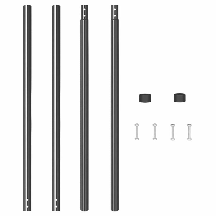 Hekpalen 2 pcs Grijs 200 cm Poedergecoat staal