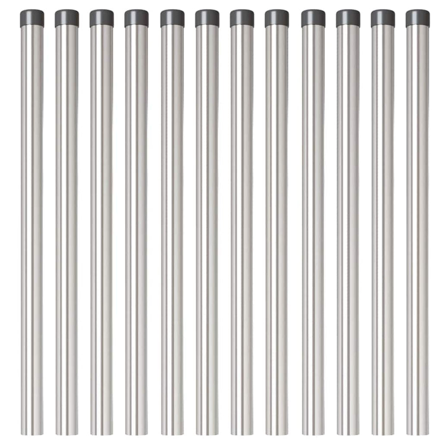Hekpalen 12 pcs Zilver 60 cm Gegalvaniseerd staal