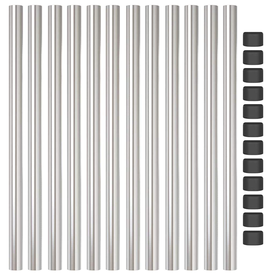 Hekpalen 12 pcs Zilver 60 cm Gegalvaniseerd staal
