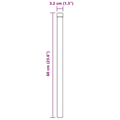 Hekpalen 12 pcs Zilver 60 cm Gegalvaniseerd staal