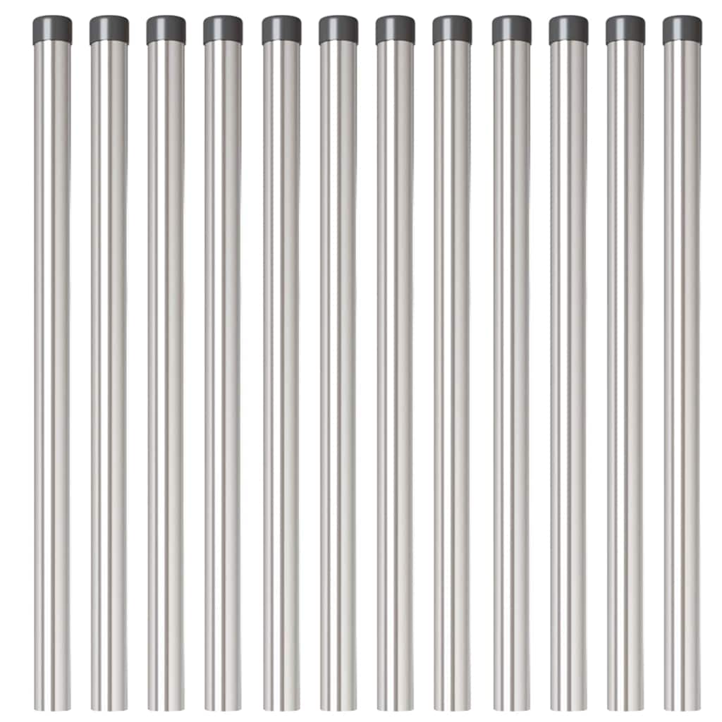 Hekpalen 12 pcs Zilver 70 cm Gegalvaniseerd staal