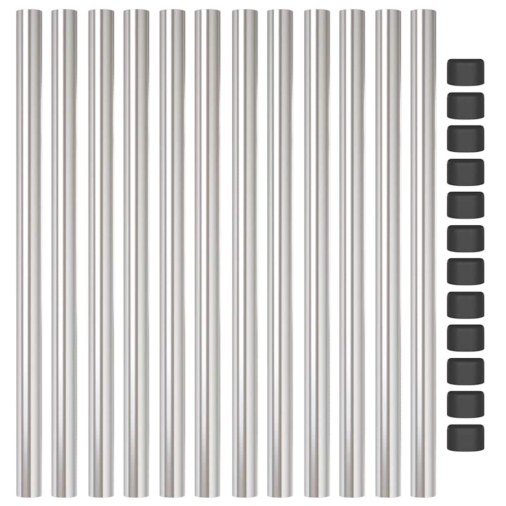 Hekpalen 12 pcs Zilver 70 cm Gegalvaniseerd staal