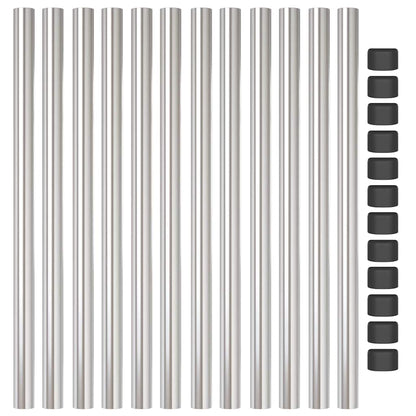 Hekpalen 12 pcs Zilver 70 cm Gegalvaniseerd staal