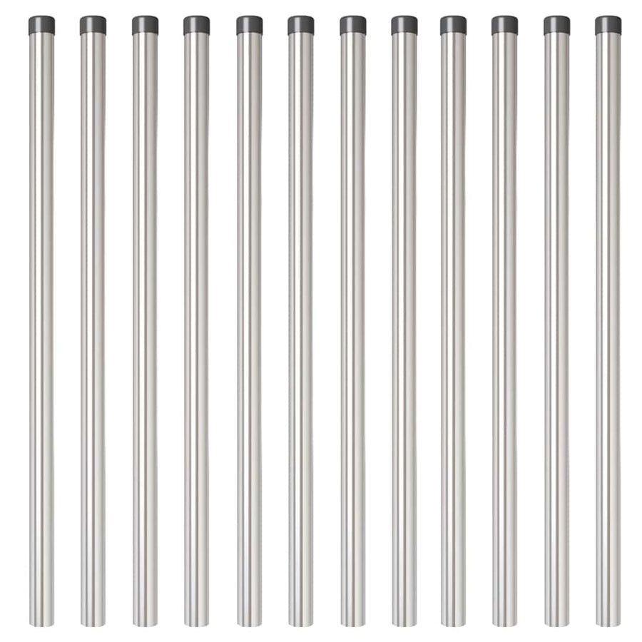 Hekpalen 12 pcs Zilver 100 cm Gegalvaniseerd staal