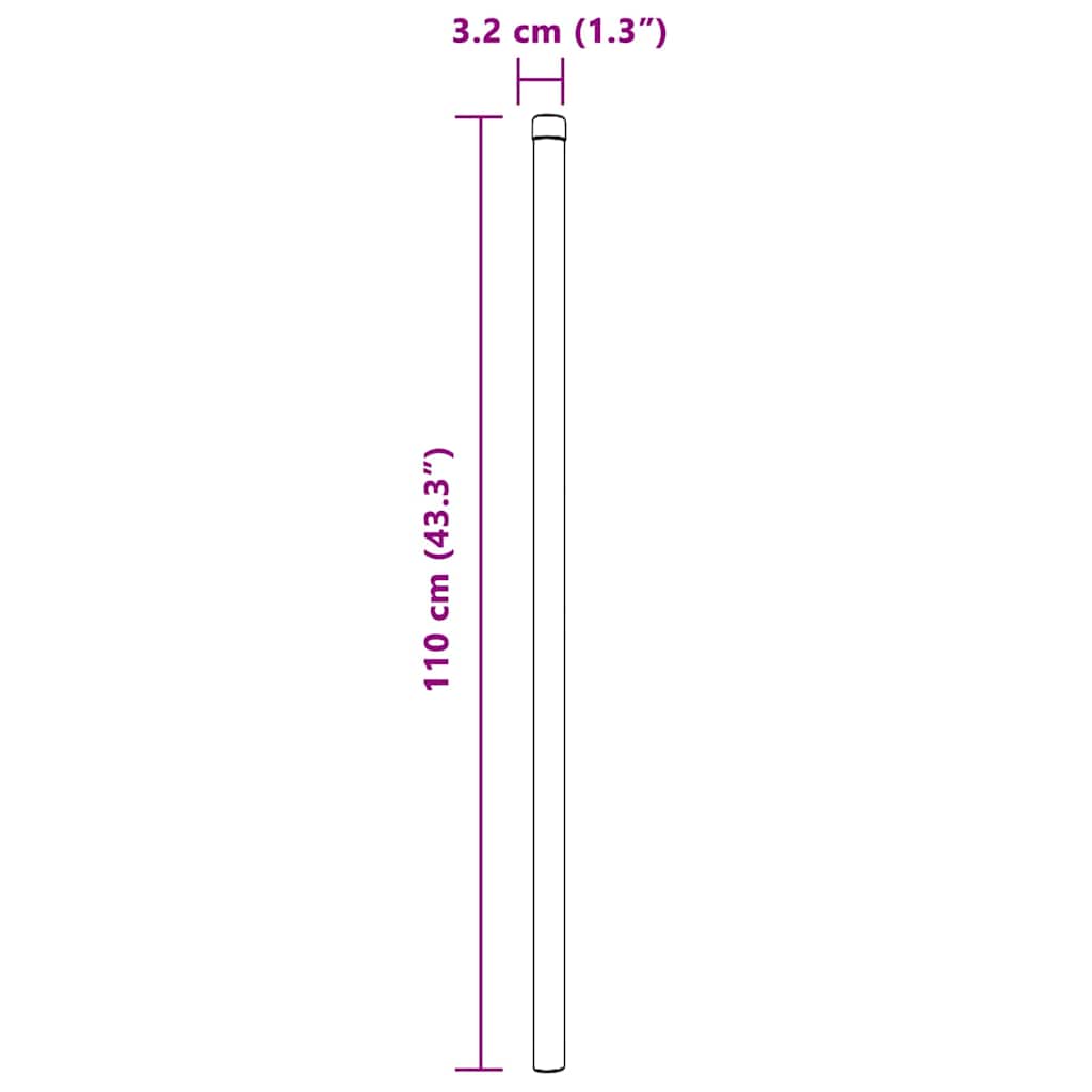 Hekpalen 2 pcs Zilver 110 cm Gegalvaniseerd staal