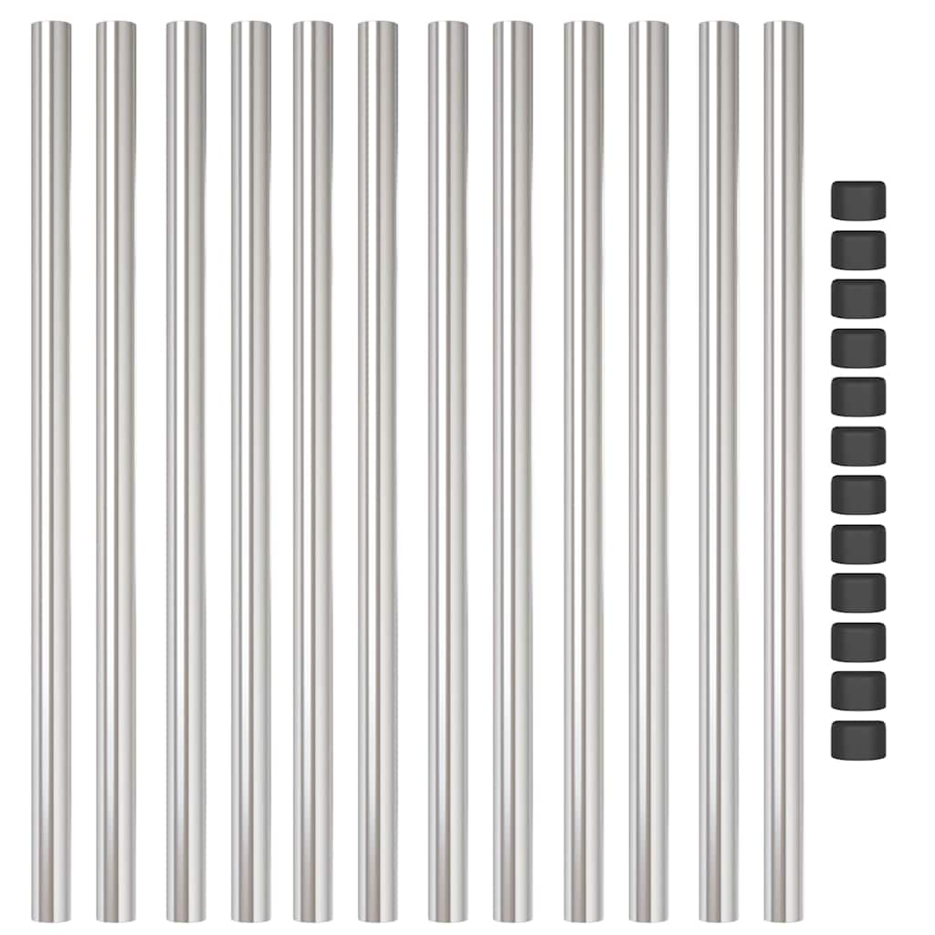 Hekpalen 12 pcs Zilver 110 cm Gegalvaniseerd staal