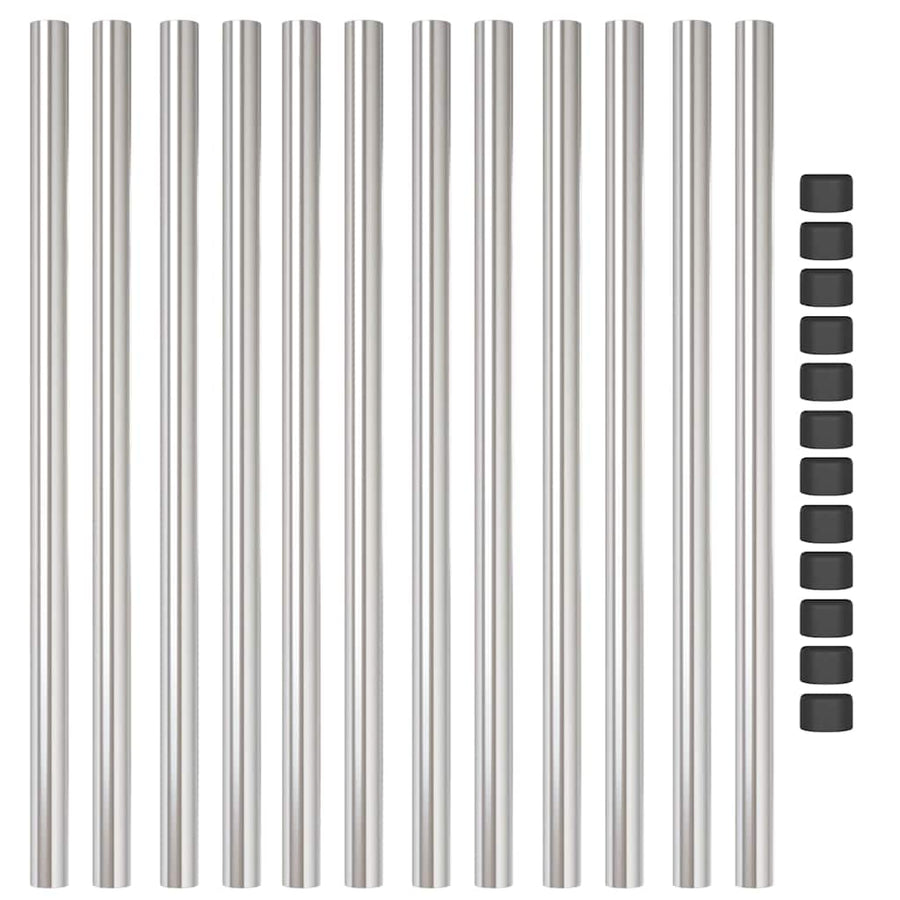 Hekpalen 12 pcs Zilver 110 cm Gegalvaniseerd staal