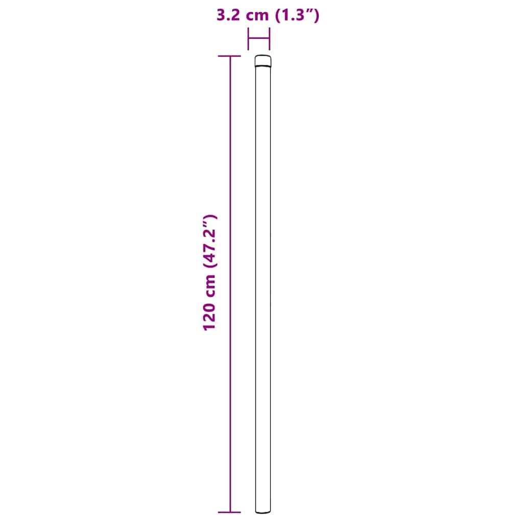 Hekpalen 2 pcs Zilver 120 cm Gegalvaniseerd staal