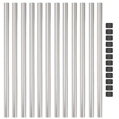 Hekpalen 12 pcs Zilver 120 cm Gegalvaniseerd staal