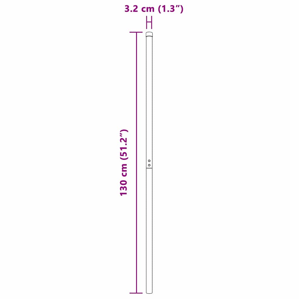 Hekpalen 2 pcs Zilver 130 cm Gegalvaniseerd staal