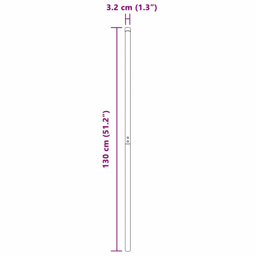 Hekpalen 2 pcs Zilver 130 cm Gegalvaniseerd staal
