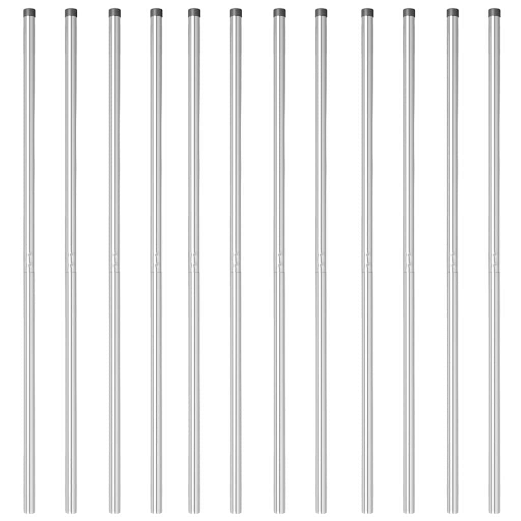 Hekpalen 12 pcs Zilver 130 cm Gegalvaniseerd staal