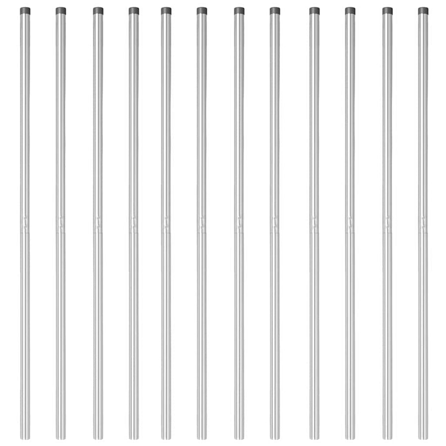 Hekpalen 12 pcs Zilver 130 cm Gegalvaniseerd staal