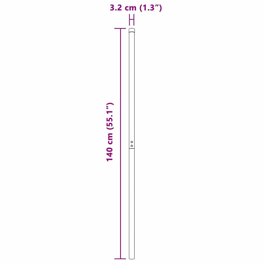 Hekpalen 12 pcs Zilver 140 cm Gegalvaniseerd staal
