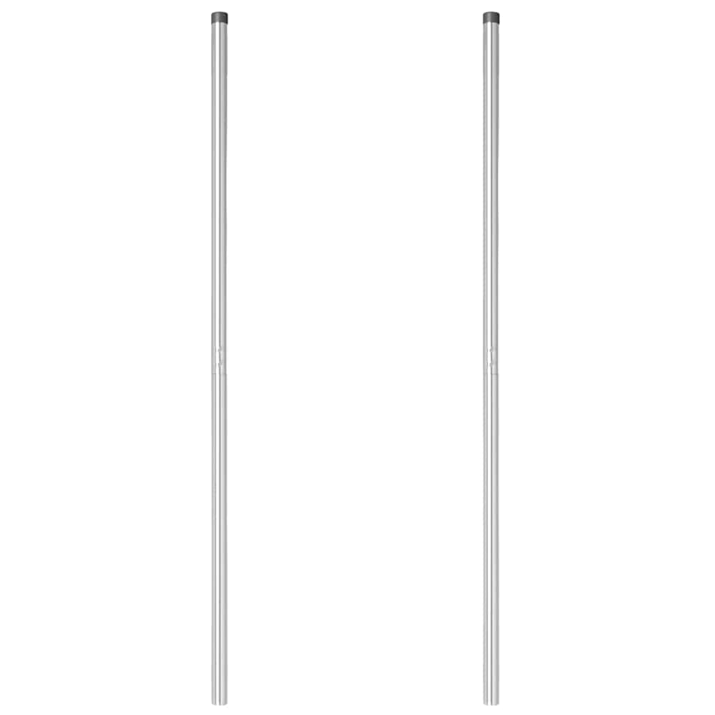 Hekpalen 2 pcs Zilver 160 cm Gegalvaniseerd staal