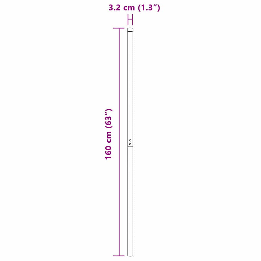 Hekpalen 12 pcs Zilver 160 cm Gegalvaniseerd staal