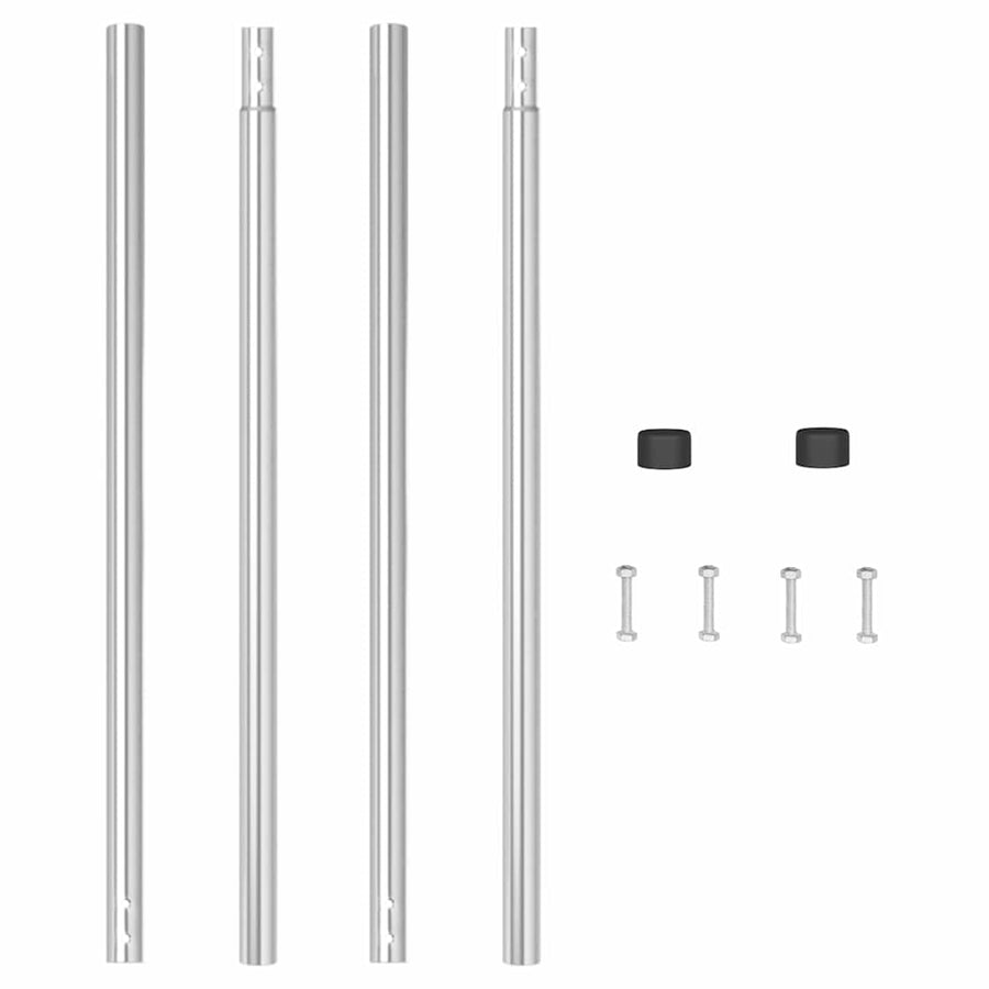 Hekpalen 2 pcs Zilver 180 cm Gegalvaniseerd staal