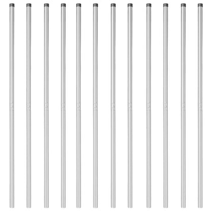 Hekpalen 12 pcs Zilver 200 cm Gegalvaniseerd staal