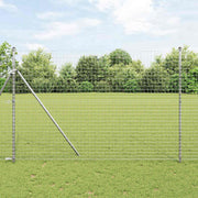 Afrasteringspaal 2 stuks 210 cm gegalvaniseerd staal zilver
