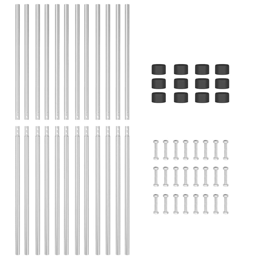 Hekpalen 12 pcs Zilver 210 cm Gegalvaniseerd staal