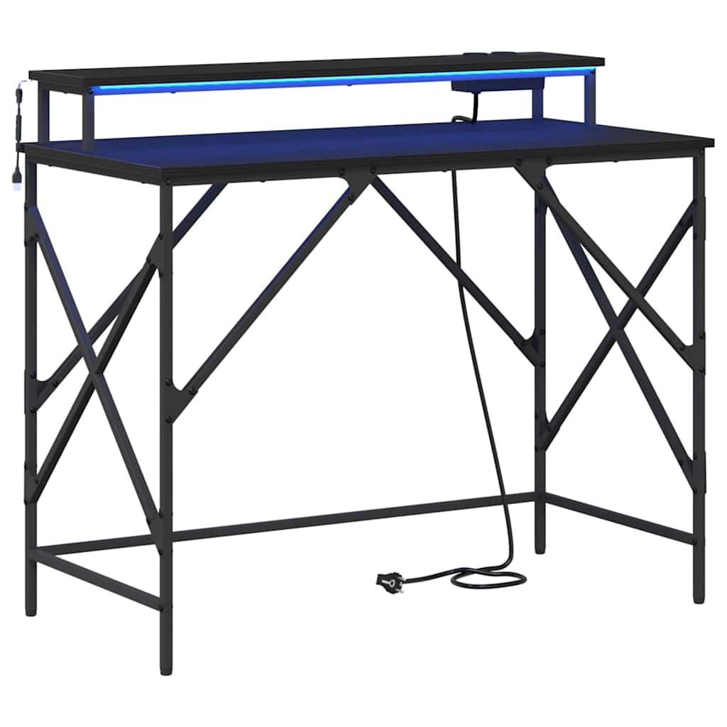 Bureau Zwart eiken 100 x 50 x 86.5 cm Bewerkt hout