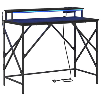 Bureau Zwart eiken 100 x 50 x 86.5 cm Bewerkt hout