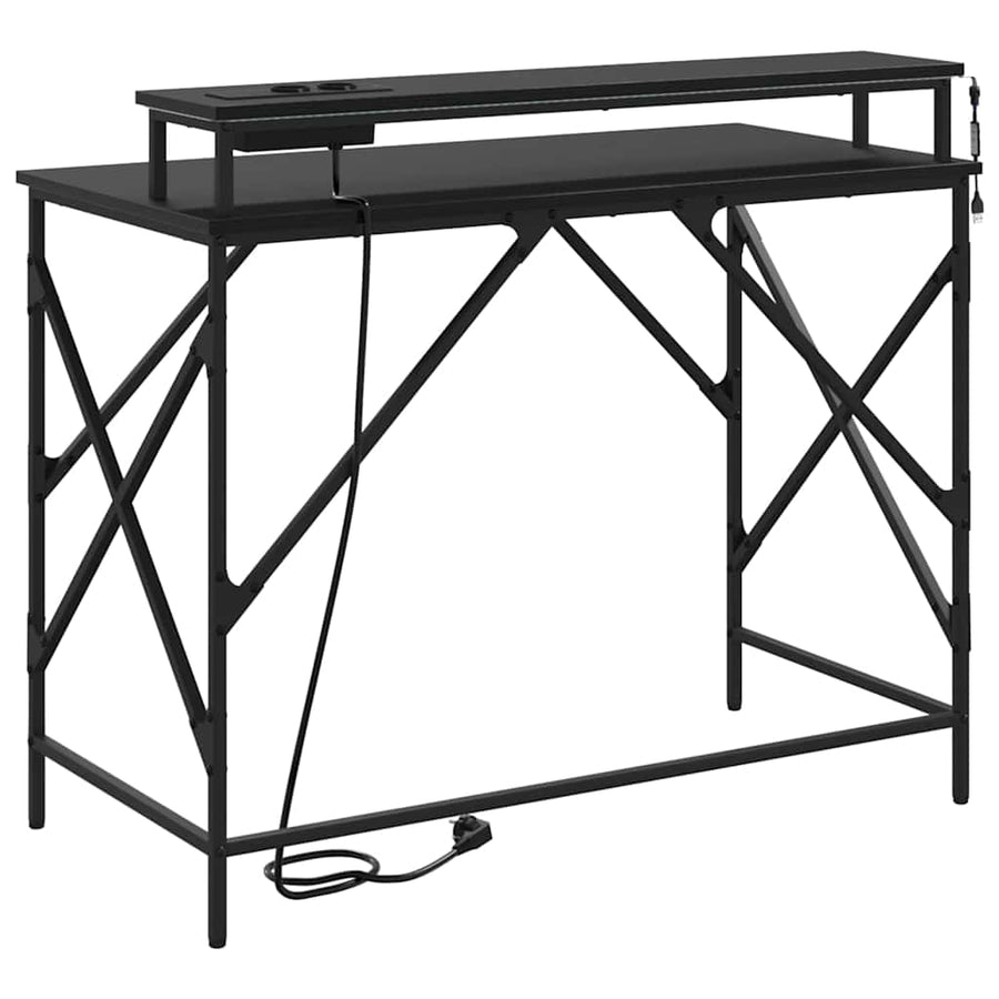 Bureau Zwart eiken 100 x 50 x 86.5 cm Bewerkt hout