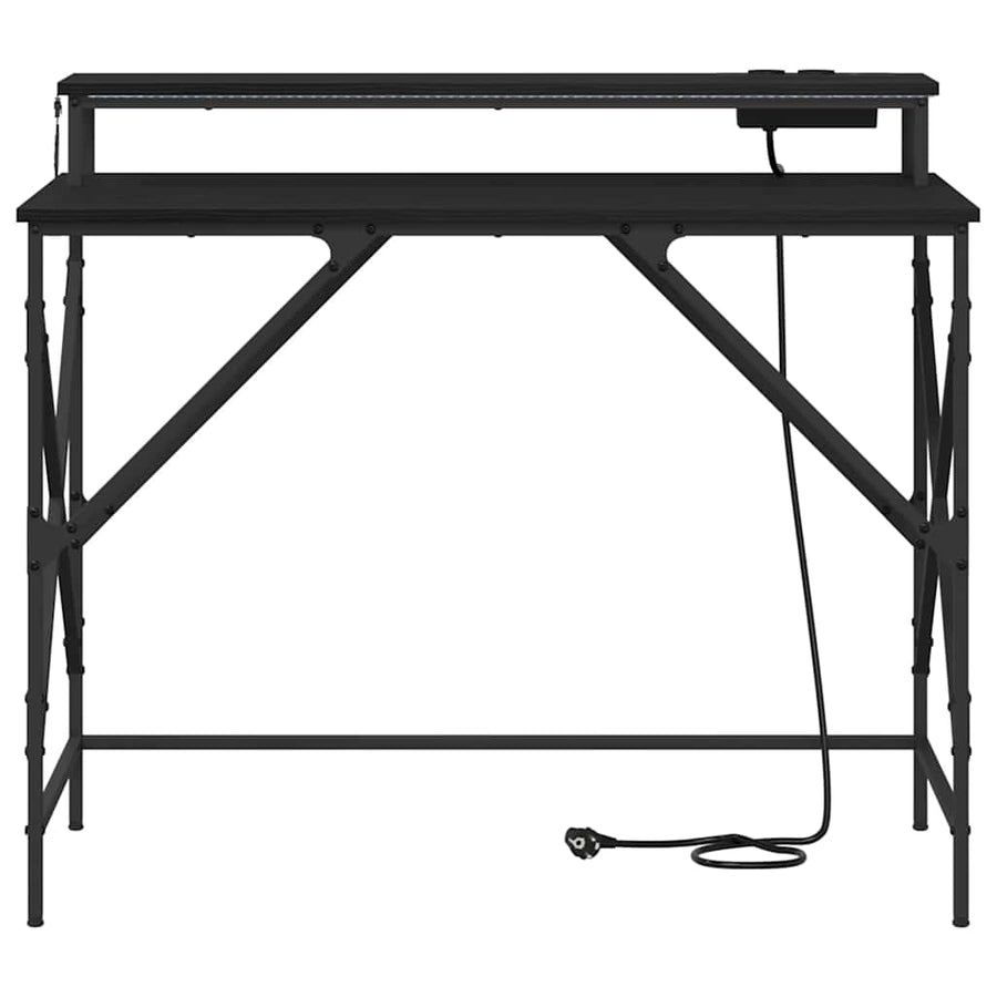 Bureau Zwart eiken 100 x 50 x 86.5 cm Bewerkt hout