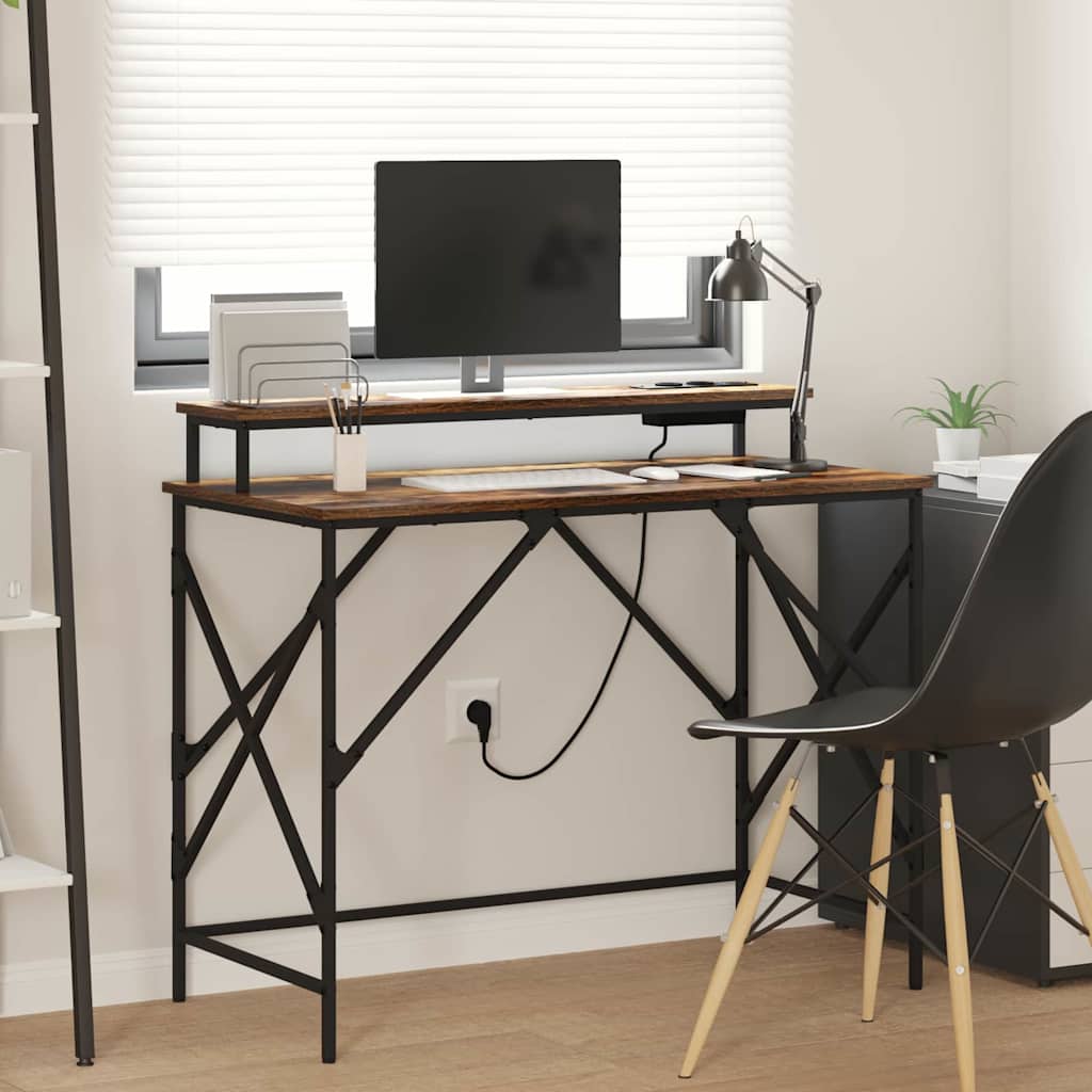 Bureau Gerookt eiken 100 x 50 x 86.5 cm Bewerkt hout