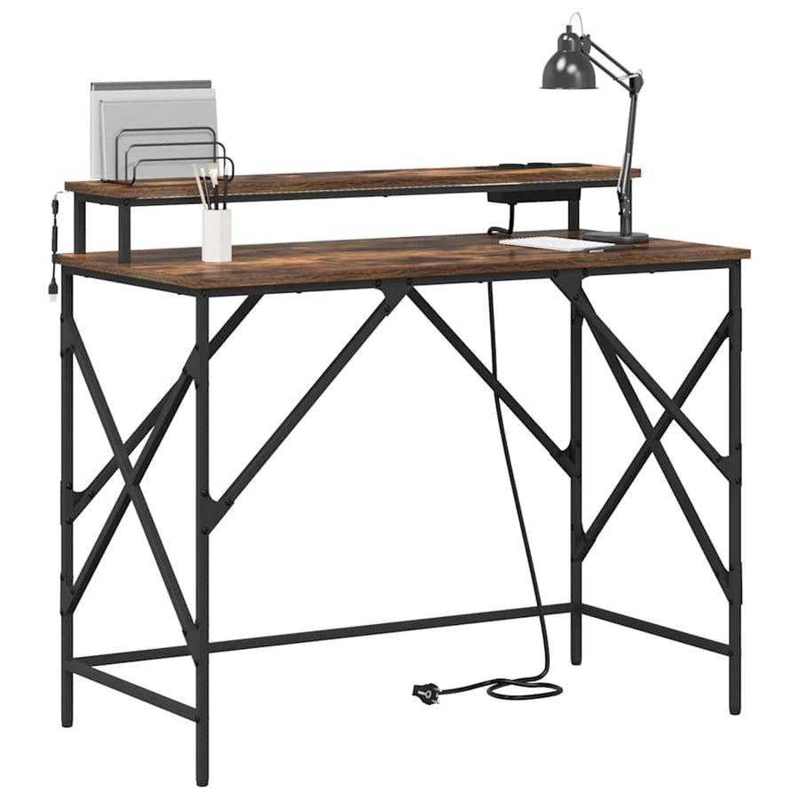 Bureau Gerookt eiken 100 x 50 x 86.5 cm Bewerkt hout