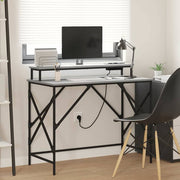 Bureau 100x50x86,5 cm grijs bewerkt hout