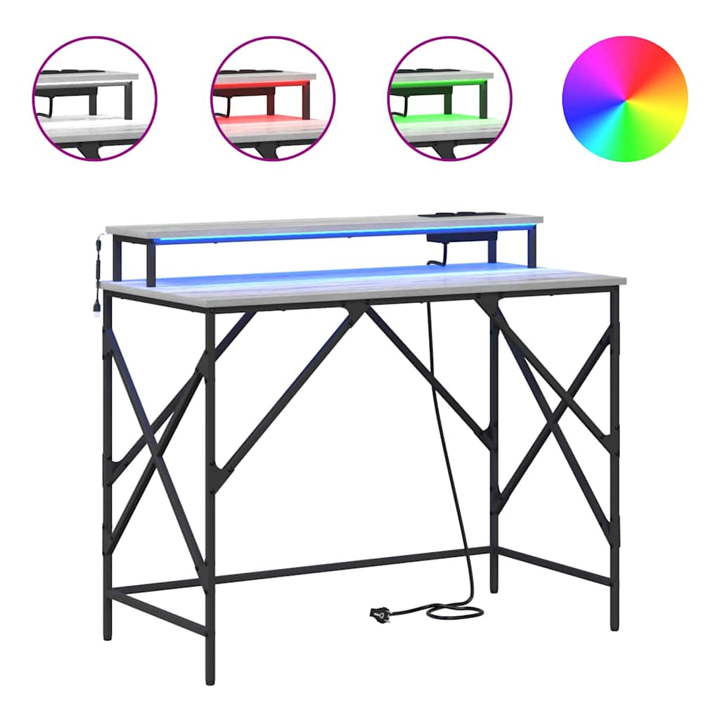 Bureau Grijs sonoma 100 x 50 x 86.5 cm Bewerkt hout