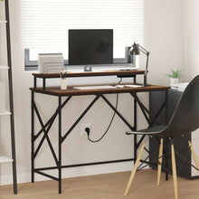 Bureau bruin eikenkleur 100 x 50 x 86.5 cm Bewerkt hout