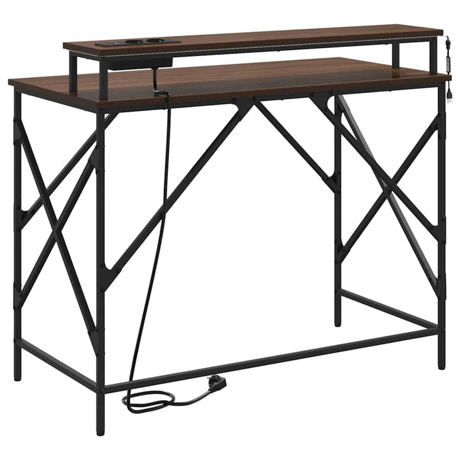 Bureau bruin eikenkleur 100 x 50 x 86.5 cm Bewerkt hout