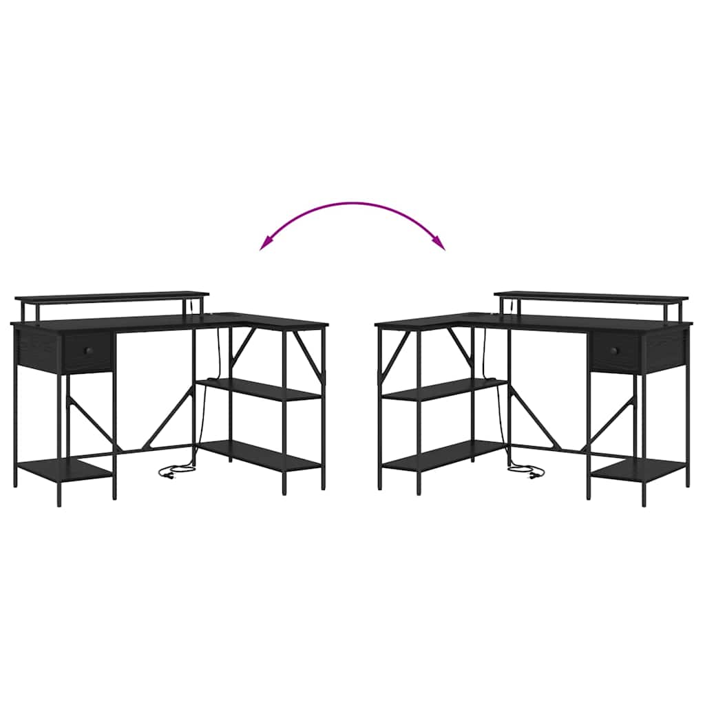 Bureau Zwart eiken 120 x 79 x 86.5 cm Bewerkt hout