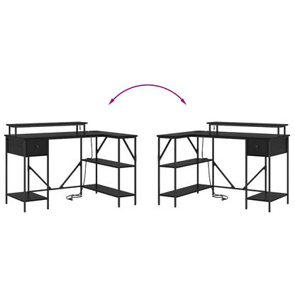 Bureau Zwart eiken 120 x 79 x 86.5 cm Bewerkt hout