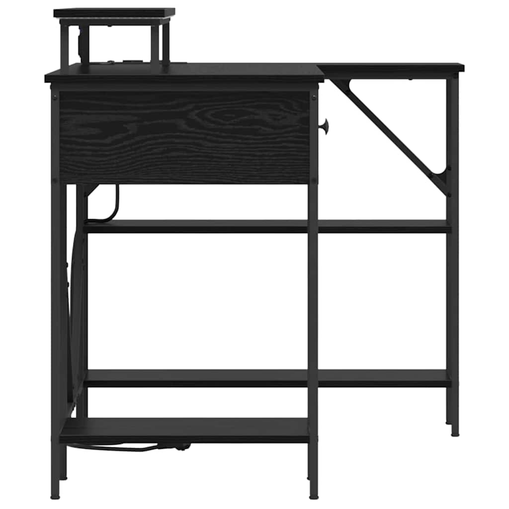 Bureau Zwart eiken 120 x 79 x 86.5 cm Bewerkt hout
