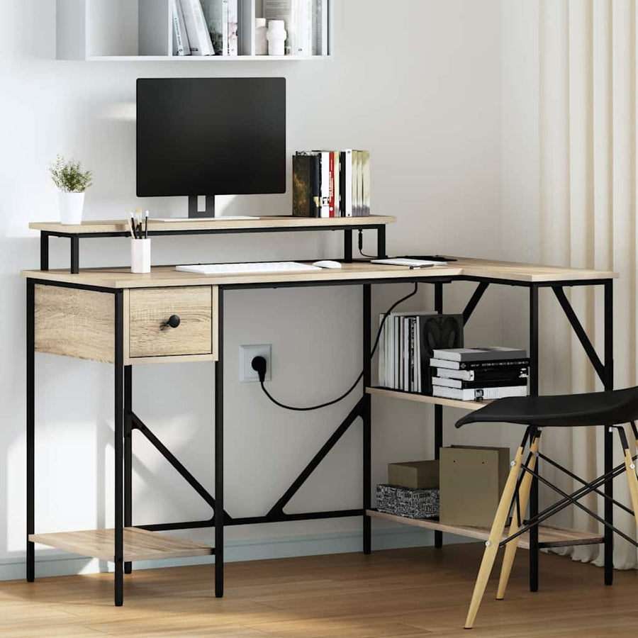 Bureau Sonoma eiken 120 x 79 x 86.5 cm Bewerkt hout
