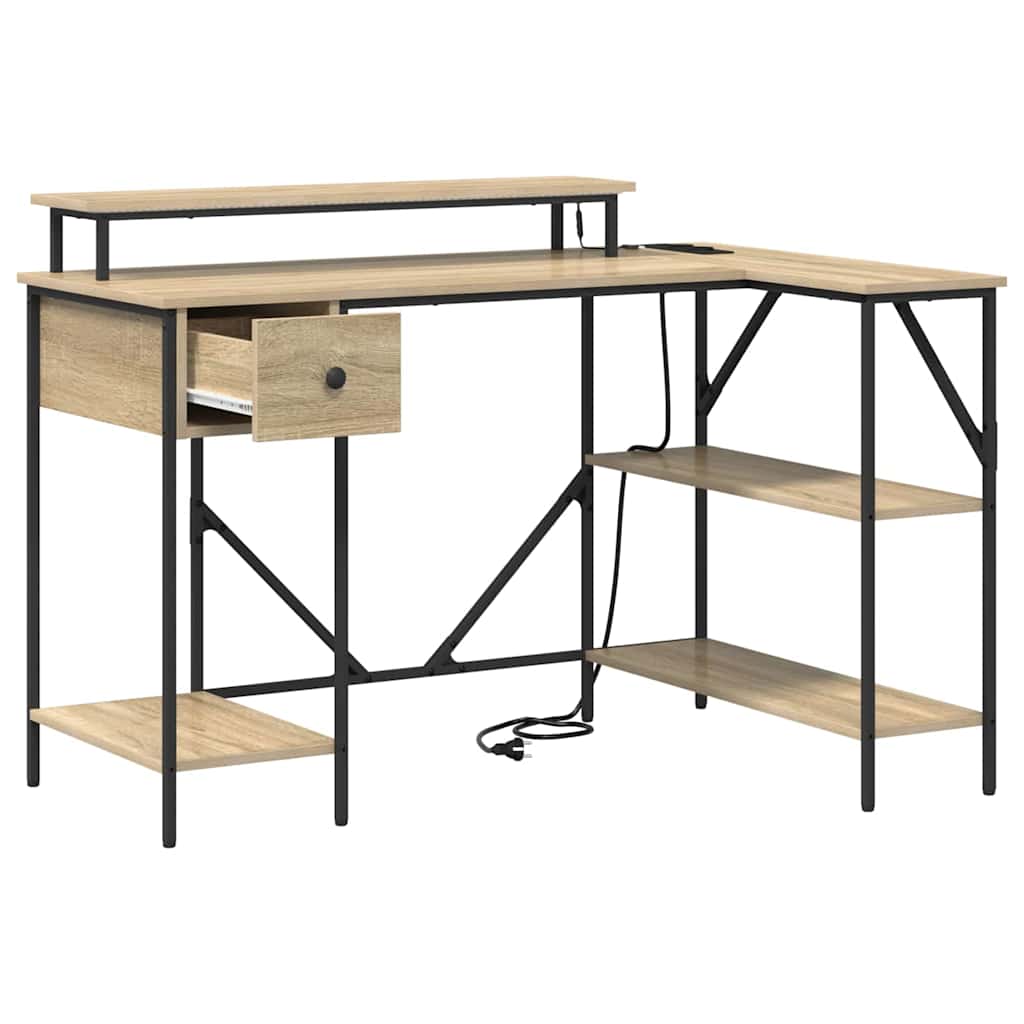 Bureau Sonoma eiken 120 x 79 x 86.5 cm Bewerkt hout