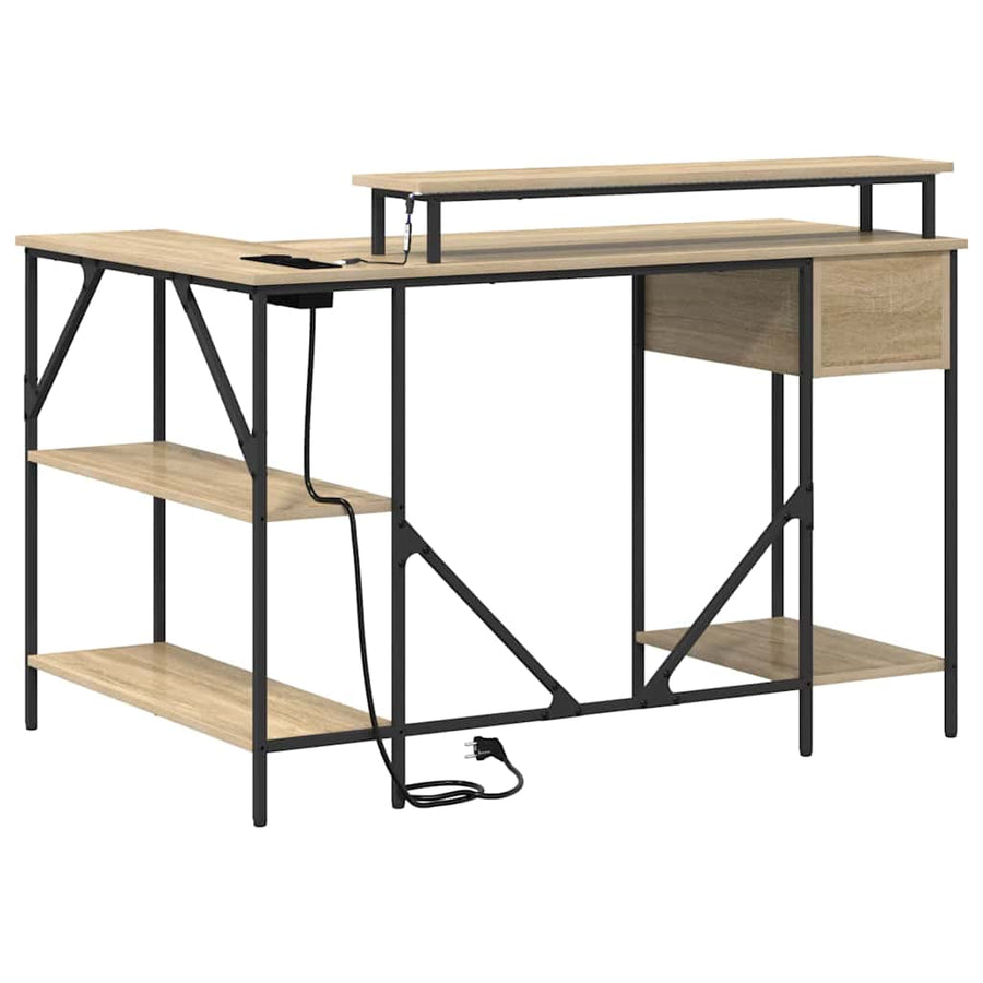 Bureau Sonoma eiken 120 x 79 x 86.5 cm Bewerkt hout
