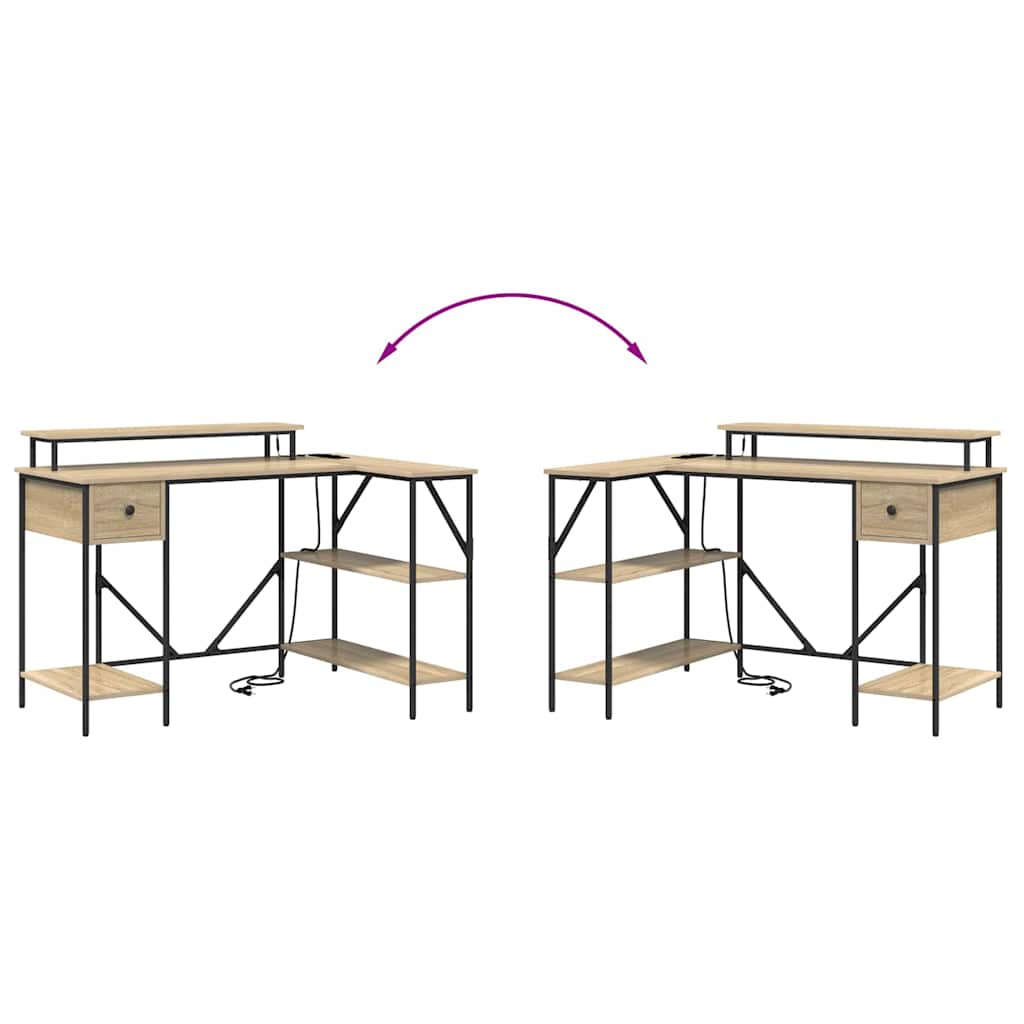 Bureau Sonoma eiken 120 x 79 x 86.5 cm Bewerkt hout