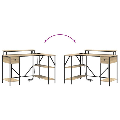Bureau Sonoma eiken 120 x 79 x 86.5 cm Bewerkt hout