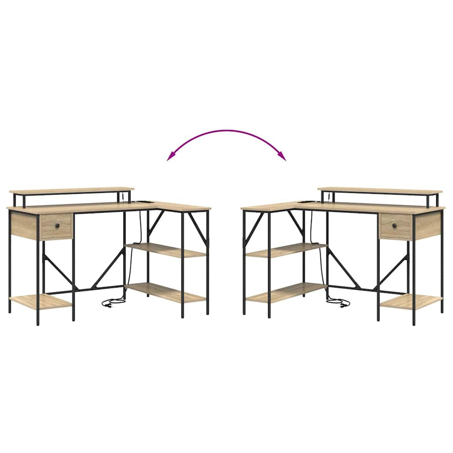 Bureau Sonoma eiken 120 x 79 x 86.5 cm Bewerkt hout