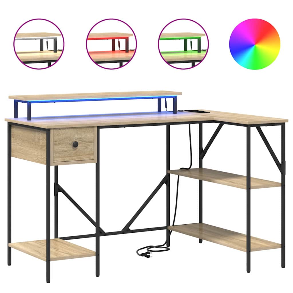 Bureau Sonoma eiken 120 x 79 x 86.5 cm Bewerkt hout
